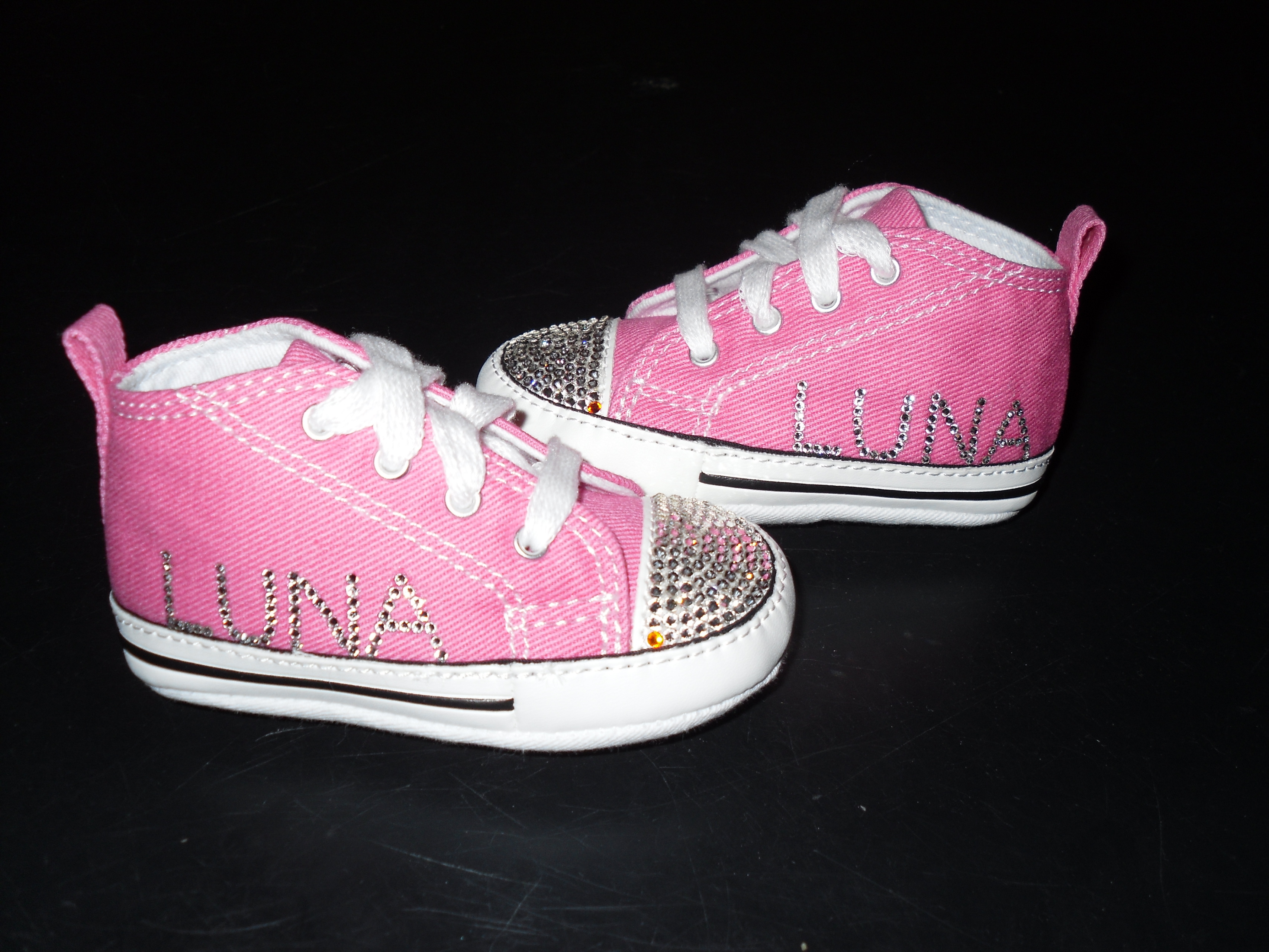 Funky Pink Converse Crib Shoes With Name/Initials